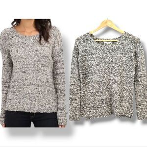 Jack by BB Dakota Black and White Boucle Knit with Copper Metallic Sweater Sz XS